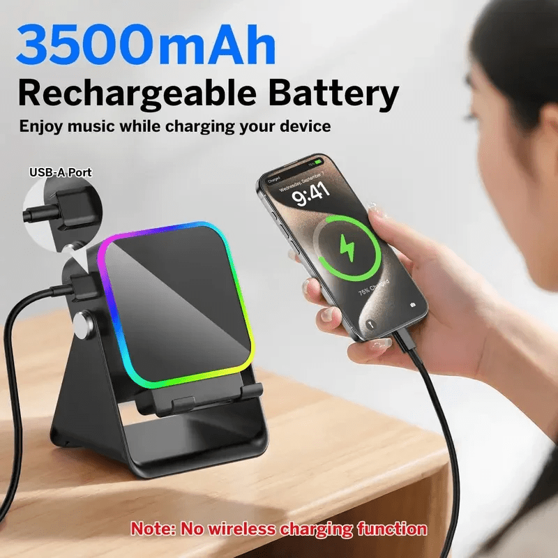 5 - in - 1 Wireless Speaker Phone Stand – RGB Light, Bluetooth Audio & Charging Dock - Faraib Enterprise