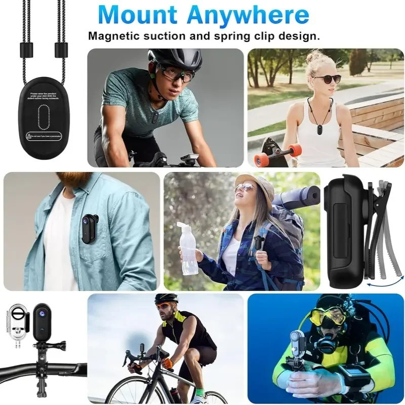 HD 1080P Mini Magnetic POV Camera — Wearable Wireless Body Cam with App Preview - Faraib Enterprise