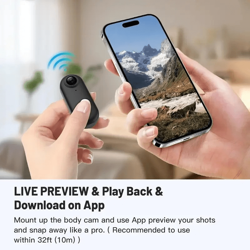 HD 1080P Mini Magnetic POV Camera — Wearable Wireless Body Cam with App Preview - Faraib Enterprise