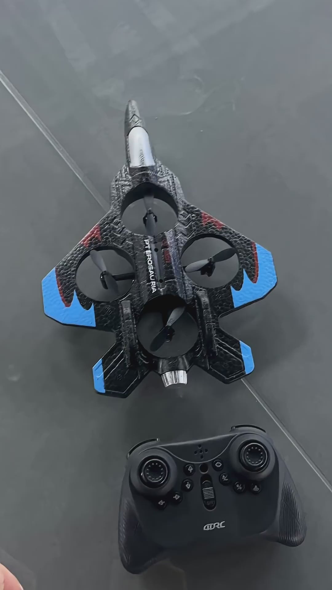 RC Stunt Fighter Drone 2.4G Remote Control LED Flying Plane Toy Kids Adults UK