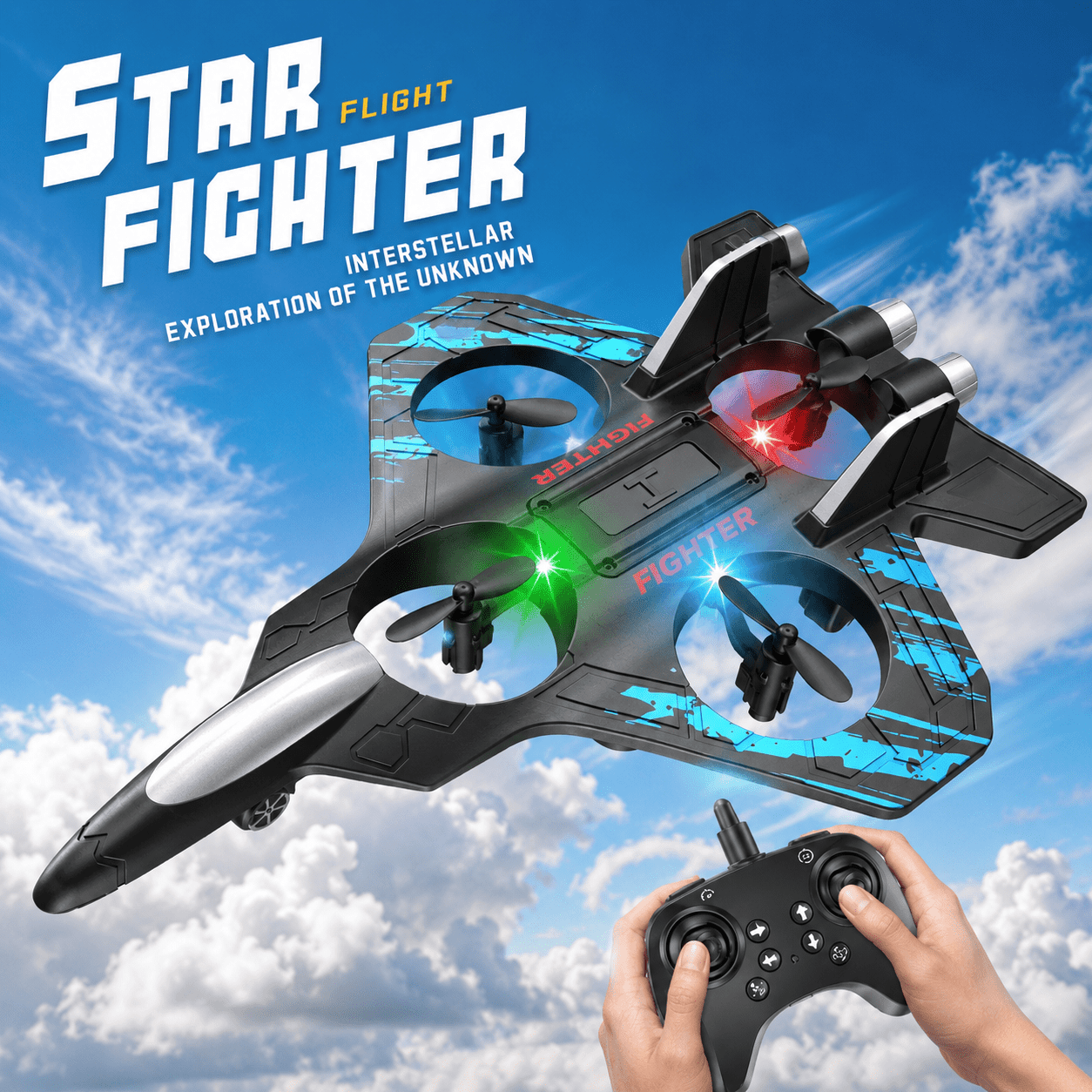 RC Stunt Fighter Drone 2.4G Remote Control LED Flying Plane Toy Kids Adults UK - Faraib Enterprise