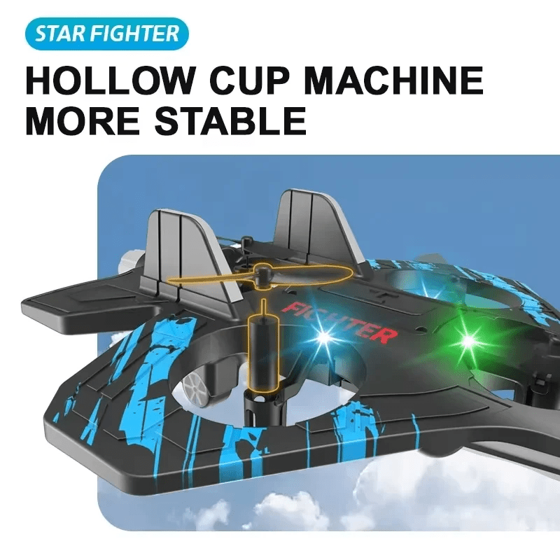 RC Stunt Fighter Drone 2.4G Remote Control LED Flying Plane Toy Kids Adults UK - Faraib Enterprise