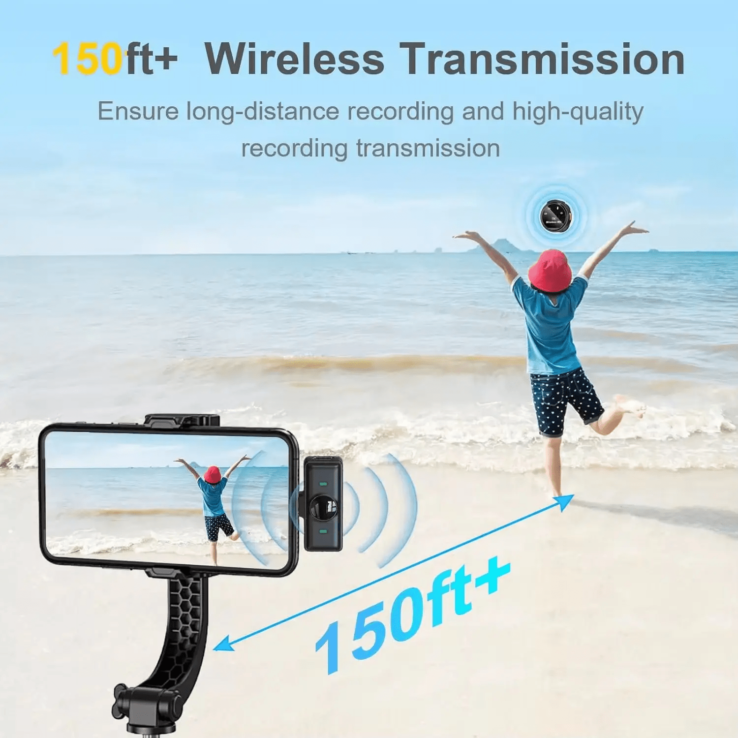Wireless Lavalier Microphone – Noise Cancelling Mini Mic for iPhone & Android (J6) - Faraib Enterprise